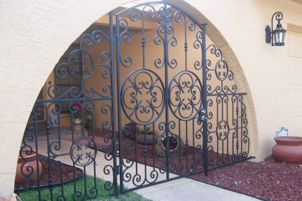 black ornamental exterior gates