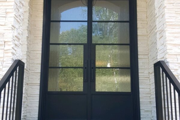 black wrought Iron door