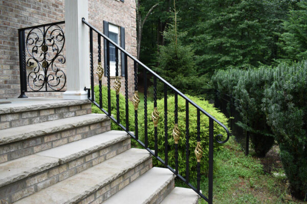 exterior stair railing black color