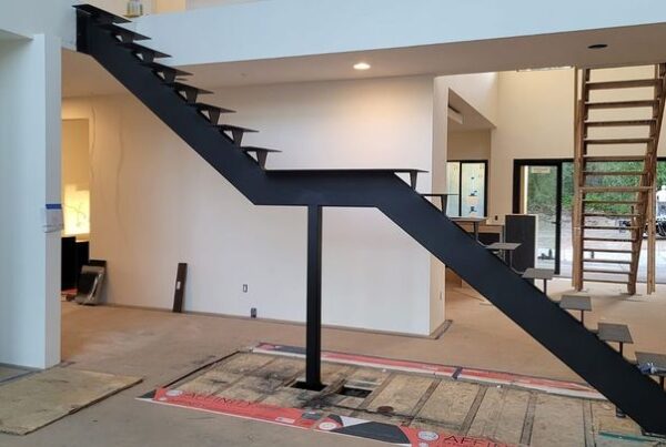 custom metal floating staircase