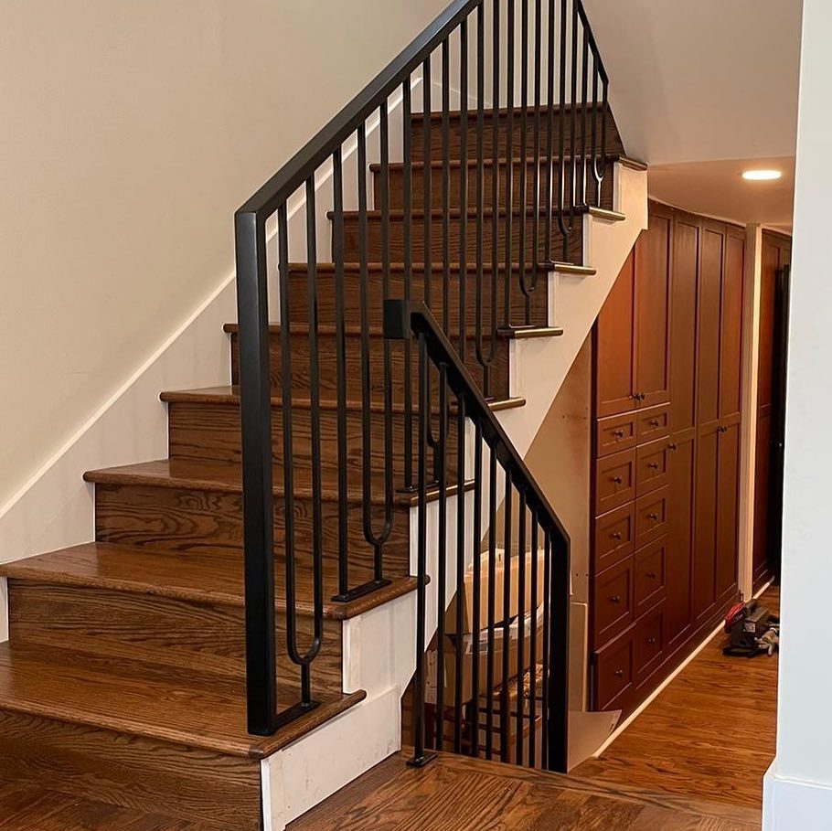Modern interior railing with clean lines and durable metal finish